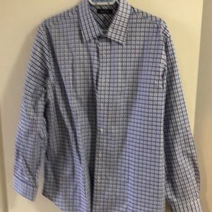 Nautica Blue Plaid Dress Shirt